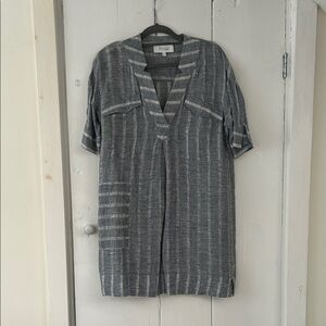 10 Crosby Derek Lam chambray Blue and White Striped Shirt 2 linen
